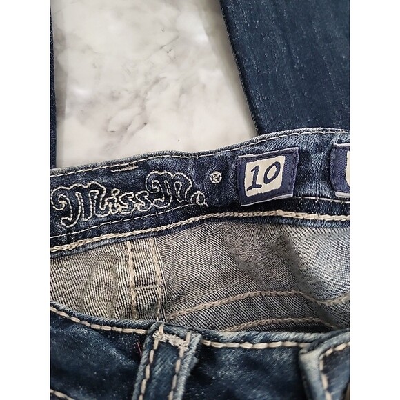 Miss Me Girls Size 10 Dark Blue Bling Jeans  JK592B2 Back To School - Picture 10 of 11